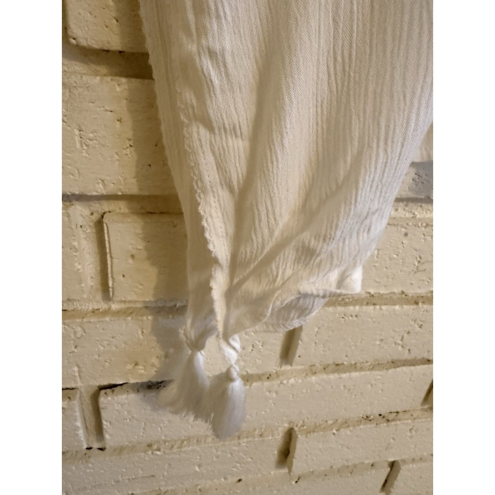 Chico's White Embroidered Poncho Top S/M - White Boho Chic Topper Coverup - Picture 3 of 6